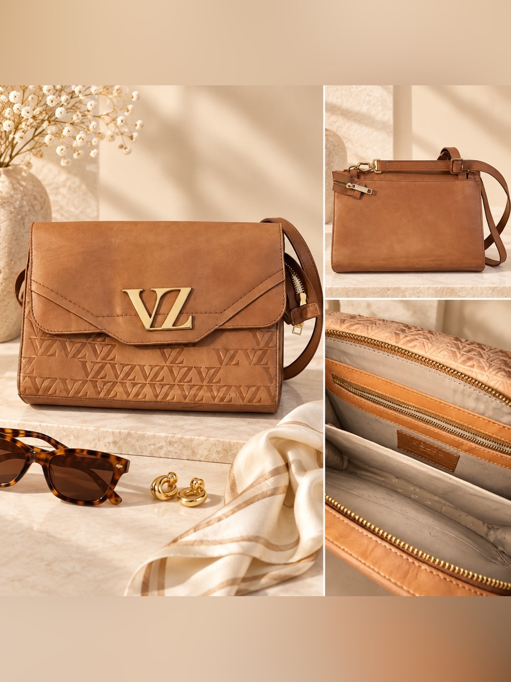 Vélez Mini Lili VZ Embossed Genuine Leather Crossbody Bag